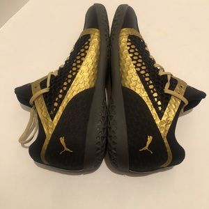 puma ignite black and gold
